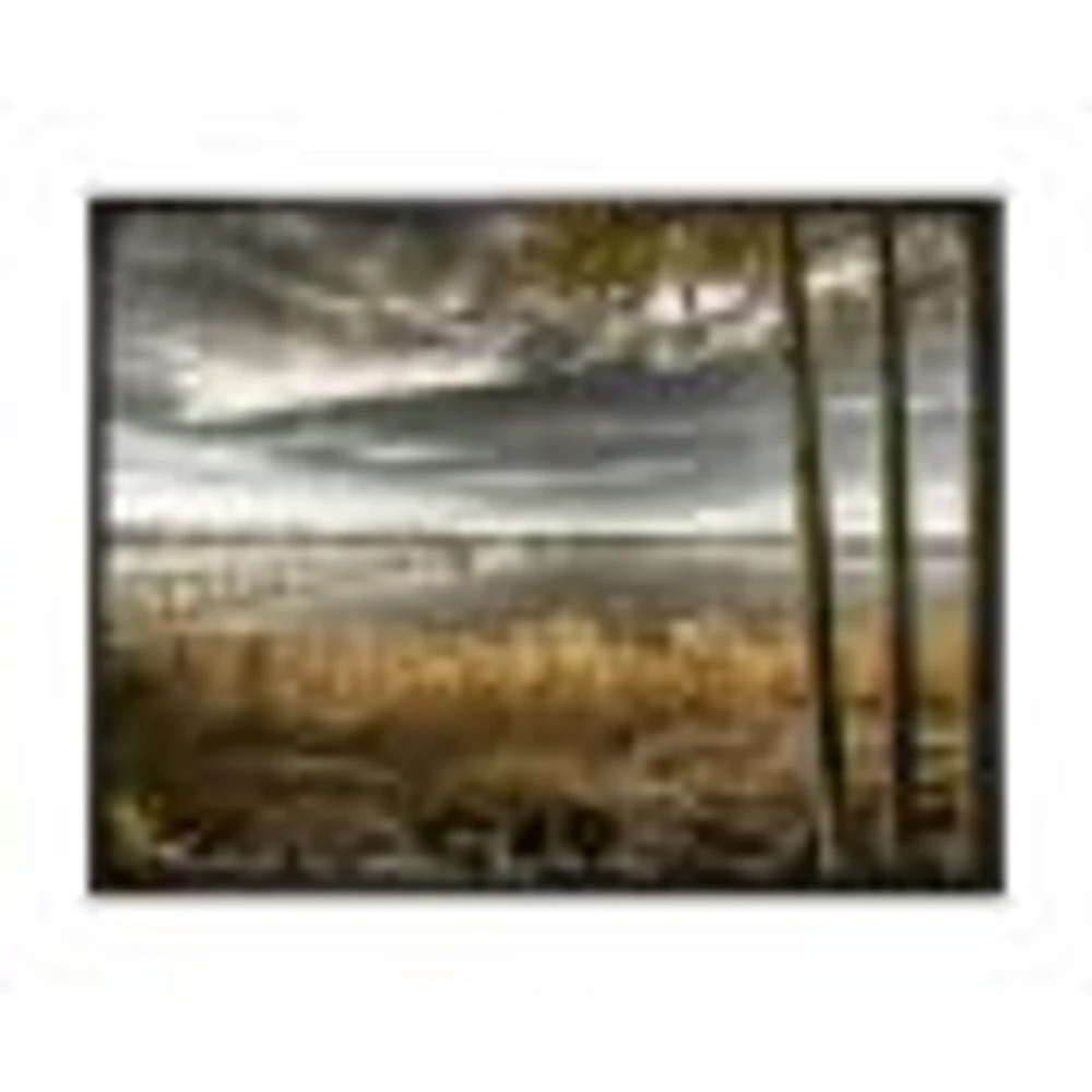 Pier Brown Lake  Canvas Art Print