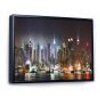 Lit NYC Manhattan Skyline  Canvas Print