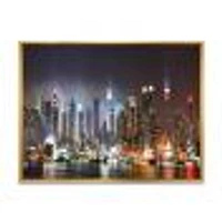 Lit NYC Manhattan Skyline  Canvas Print