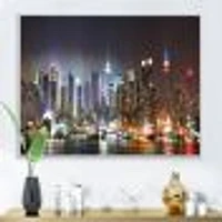 Lit NYC Manhattan Skyline  Canvas Print