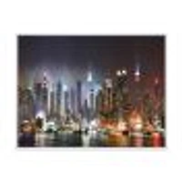 Lit NYC Manhattan Skyline  Canvas Print