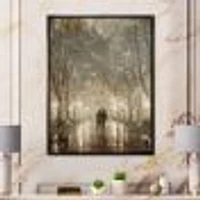 Couple Walking Night Lights  Canvas Print