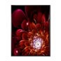 Fractal Red and Yellow Flower  Wall Art