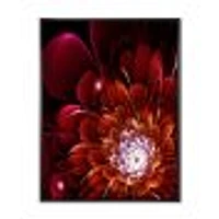 Fractal Red and Yellow Flower  Wall Art