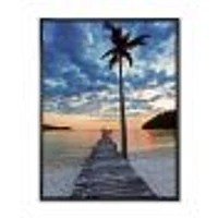 Wooden Pier and Palm Tree  Wall Art