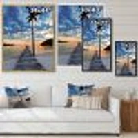 Wooden Pier and Palm Tree  Wall Art