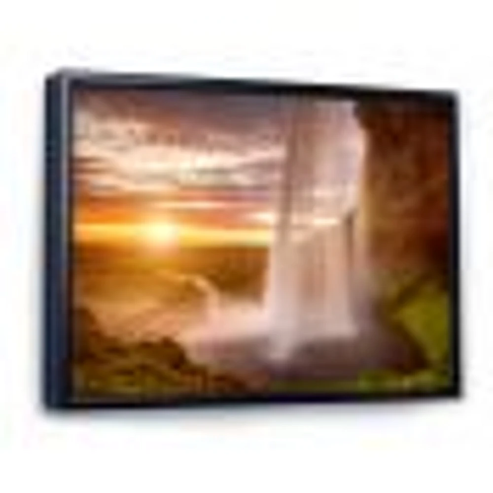 Seljalandsfoss Waterfall at Sunset  Wall Art canvas