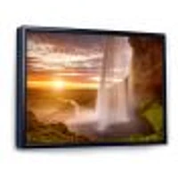 Seljalandsfoss Waterfall at Sunset  Wall Art canvas