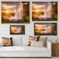 Seljalandsfoss Waterfall at Sunset  Wall Art canvas