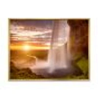 Toile « Seljalandsfoss Waterfall at Sunset »