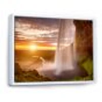 Seljalandsfoss Waterfall at Sunset  Wall Art canvas