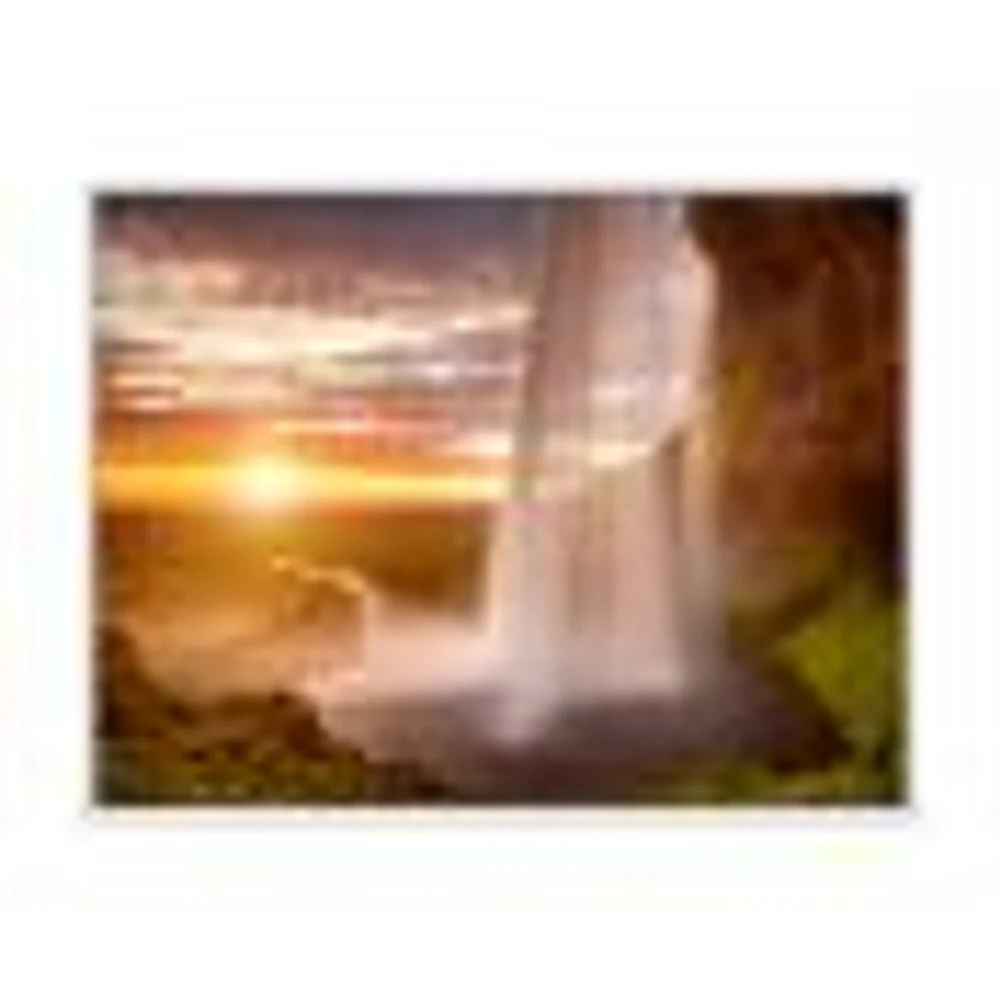 Seljalandsfoss Waterfall at Sunset  Wall Art canvas