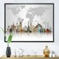 Famous Monuments Across World  Art Canvas Print