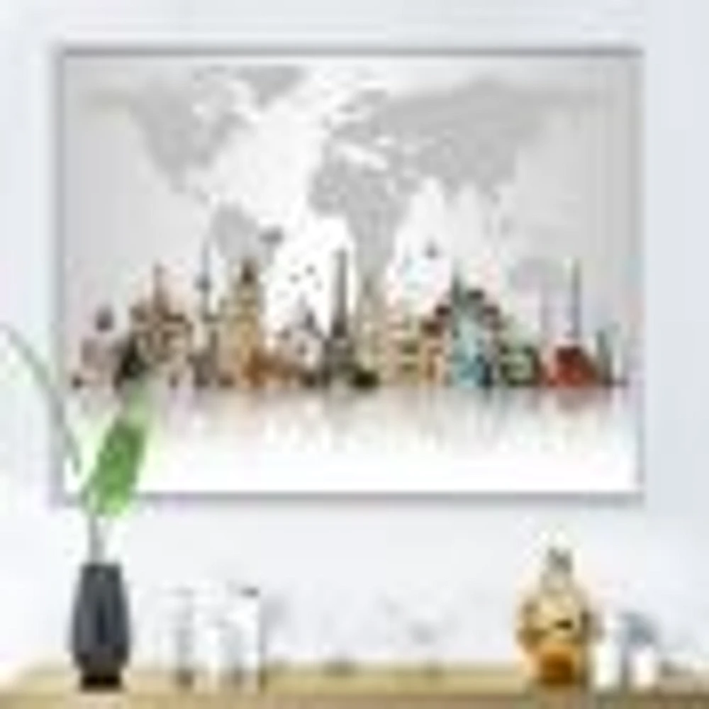 Famous Monuments Across World  Art Canvas Print