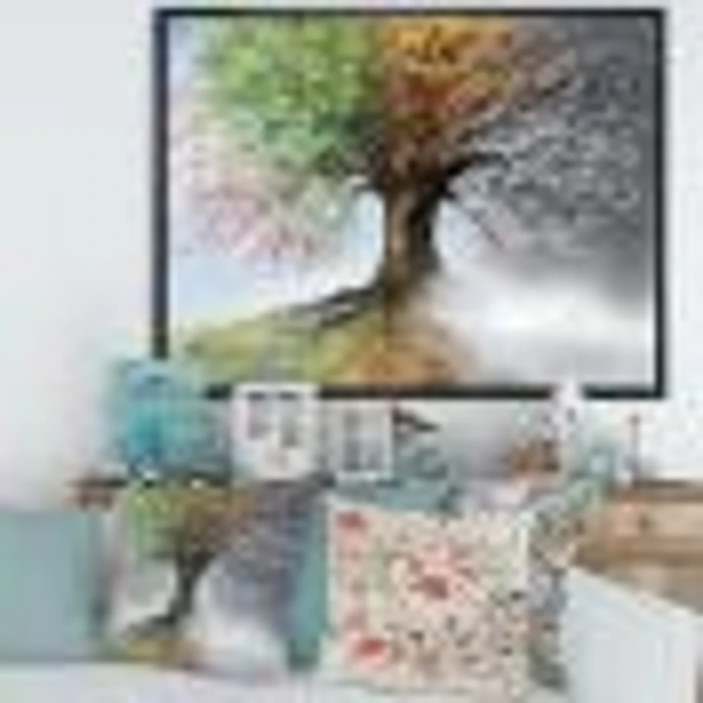 Four Seasons Tree Canvas Art Print