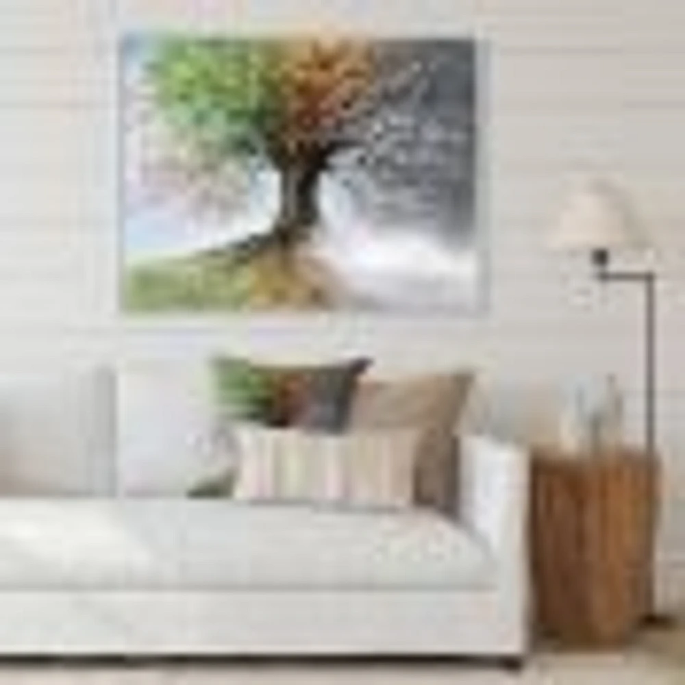 Four Seasons Tree Canvas Art Print