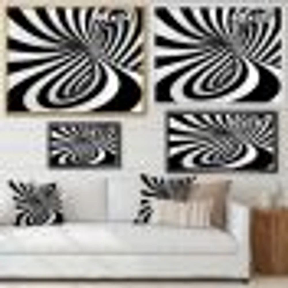 Spiral Black and White  Art Canvas Print