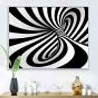 Spiral Black and White  Art Canvas Print