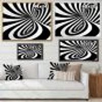 Spiral Black and White  Art Canvas Print