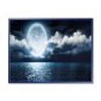 Romantic Full Moon Over Sea  Canvas Art Print