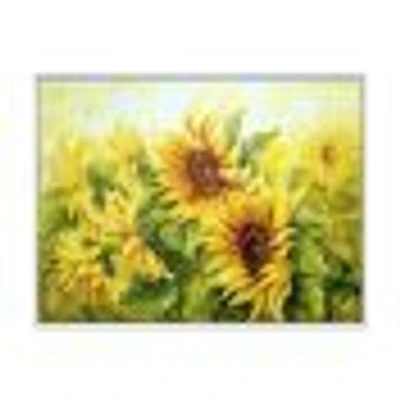 Bright Yellow Sunny SunFlowers Canvas Print