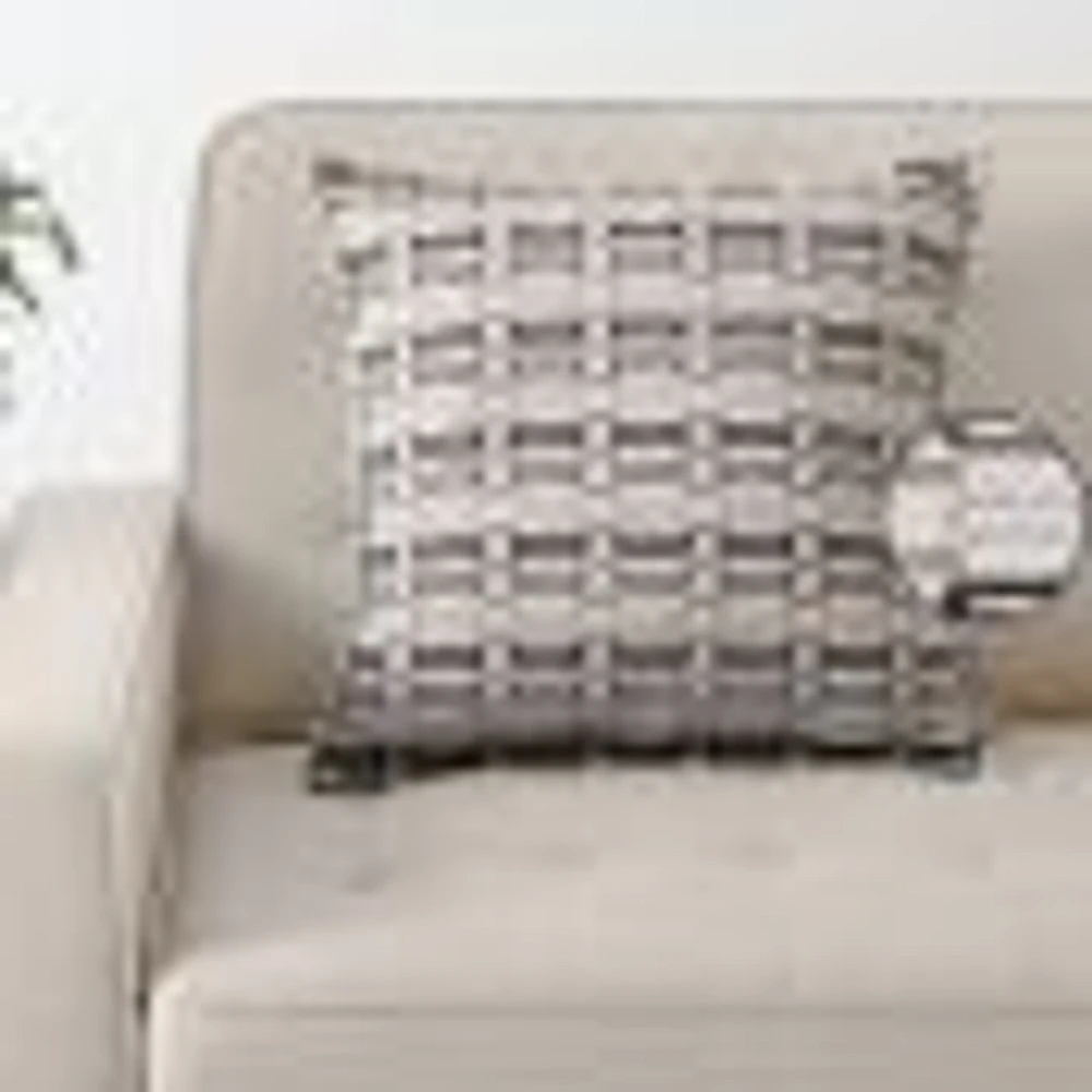 Geo Jacquard Chenille Cushion