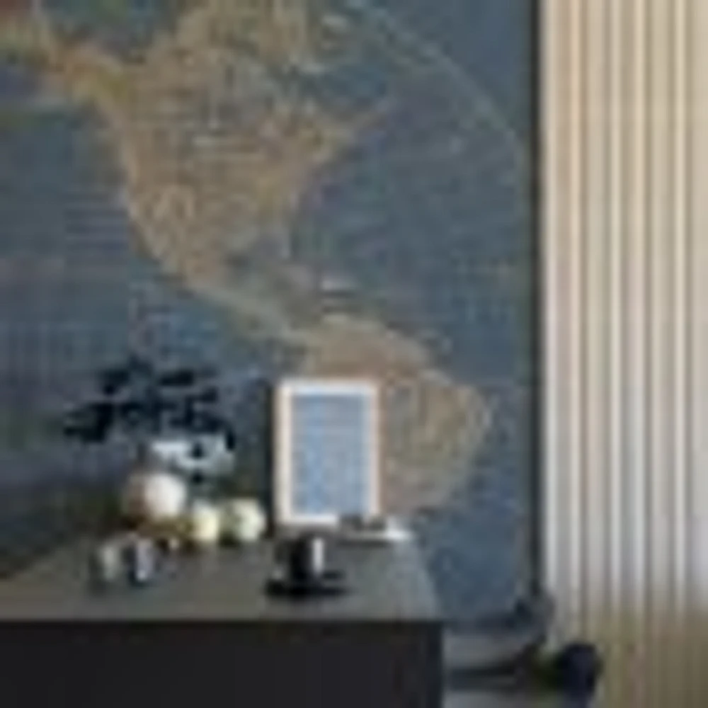 Gold Western Hemisphere Wallpaper Mural