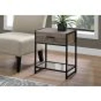 Compact Accent Table with Tempered Glass Shelf
