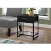 Compact Accent Table with Tempered Glass Shelf