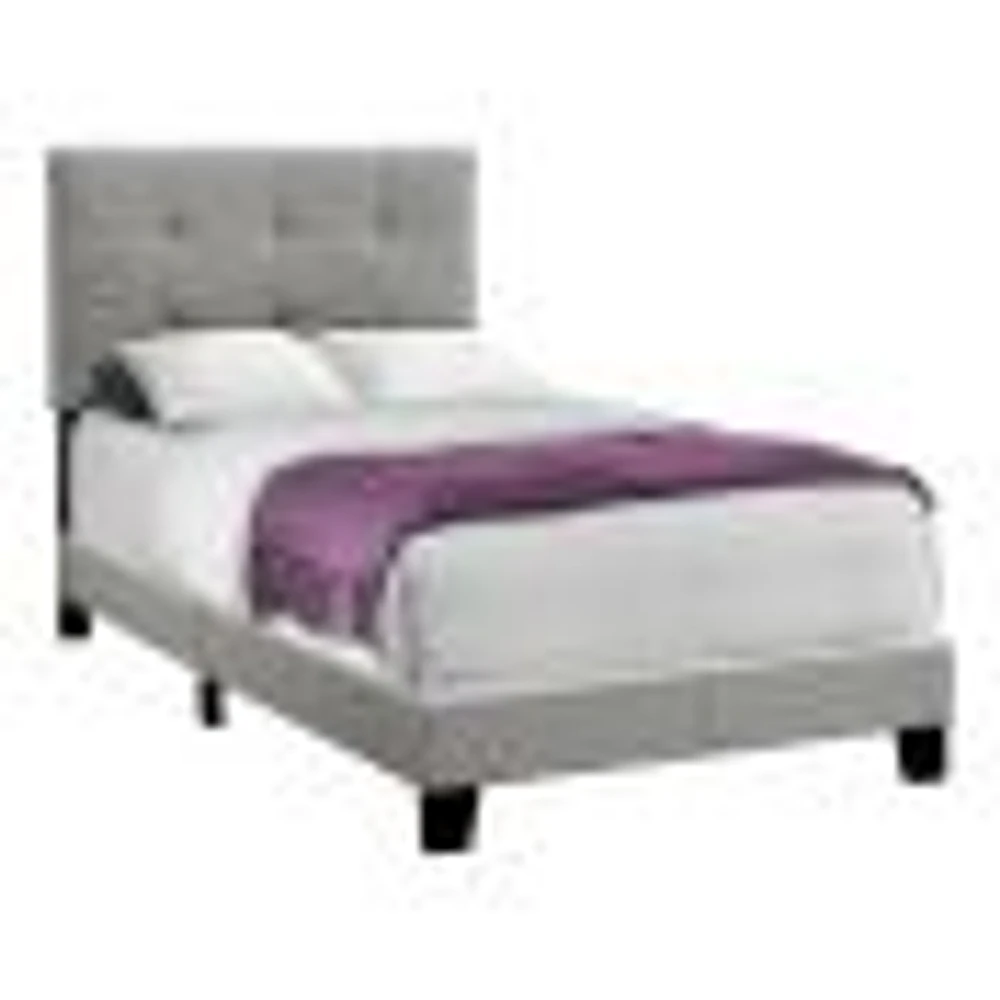 Low Platform Linen Bed Frame - Twin