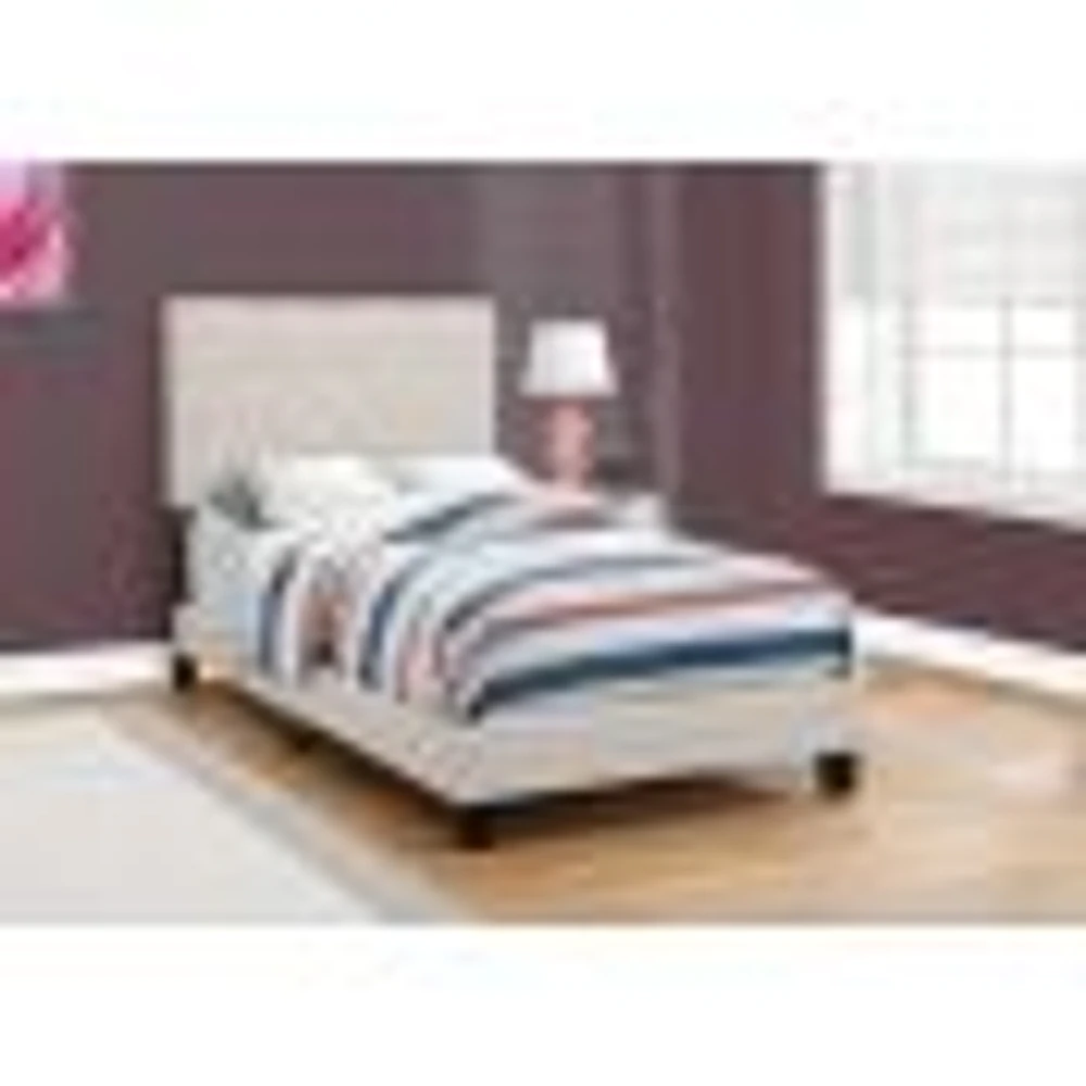 Low Platform Linen Bed Frame - Twin