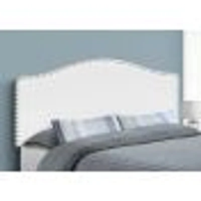 Upholstered Headboard with Antique Brass-Finish Nailheads