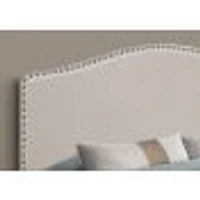 Upholstered Headboard with Antique Brass-Finish Nailheads