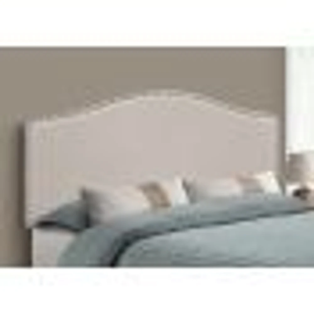 Upholstered Headboard with Antique Brass-Finish Nailheads