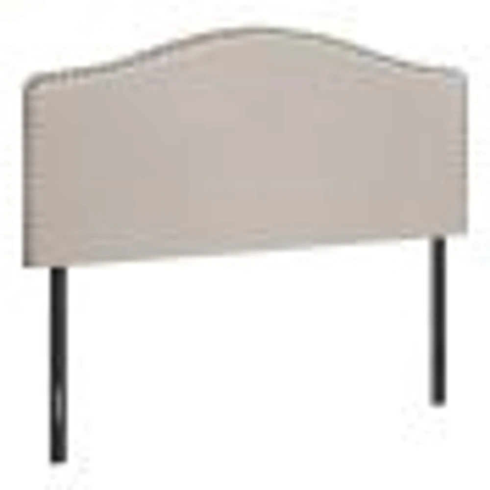 Upholstered Headboard with Antique Brass-Finish Nailheads