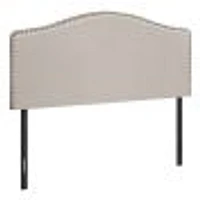 Upholstered Headboard with Antique Brass-Finish Nailheads