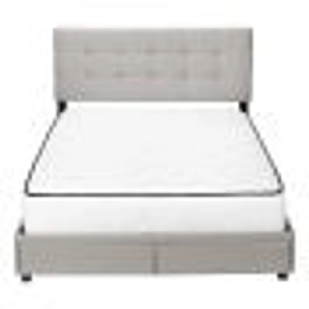 Upholstered Platform Bed with Storage Drawers - Queen