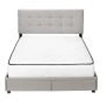 Upholstered Platform Bed with Storage Drawers - Queen