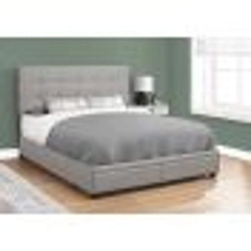 Upholstered Platform Bed with Storage Drawers - Queen