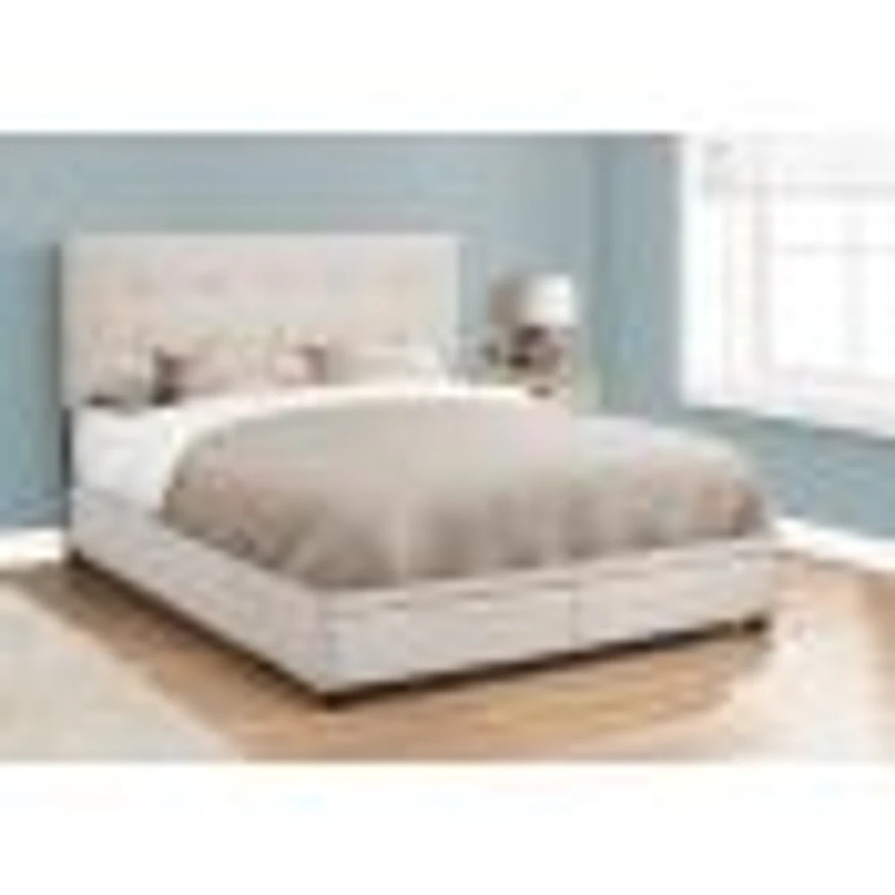 Upholstered Platform Bed with Storage Drawers - Queen