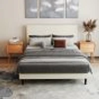 Upholstered Foothill Platform Bed with LED Light and USB Ports by Maison Classique