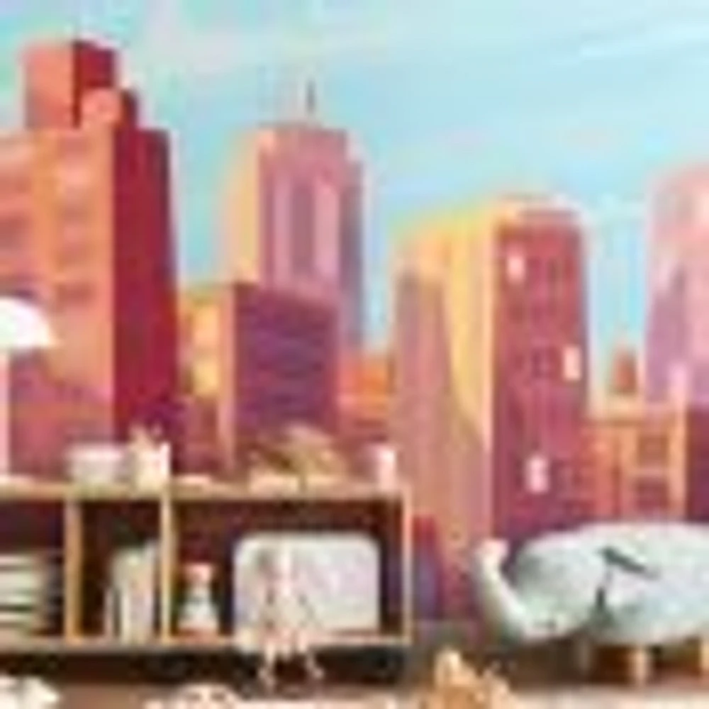 Kids Cartoon Skyline Wallpaper Mural