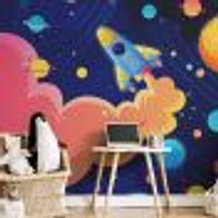 Kids Spaceship Wallpaper Mural