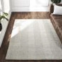 Malur Ivory and Silver Rug