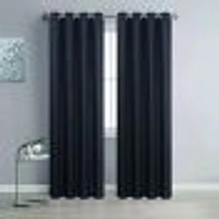 Faux Linen Room Darkening Grommet Curtain