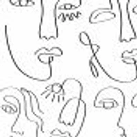 Minimal Abstract Faces Wallpaper Mural