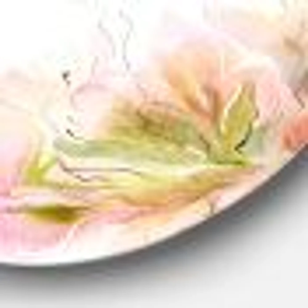 Floral Abstract Design on White Metal Wall Art