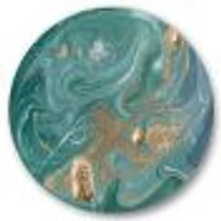 Nature Green and Gold Marble Metal Wall Art