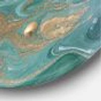 Nature Green and Gold Marble Metal Wall Art