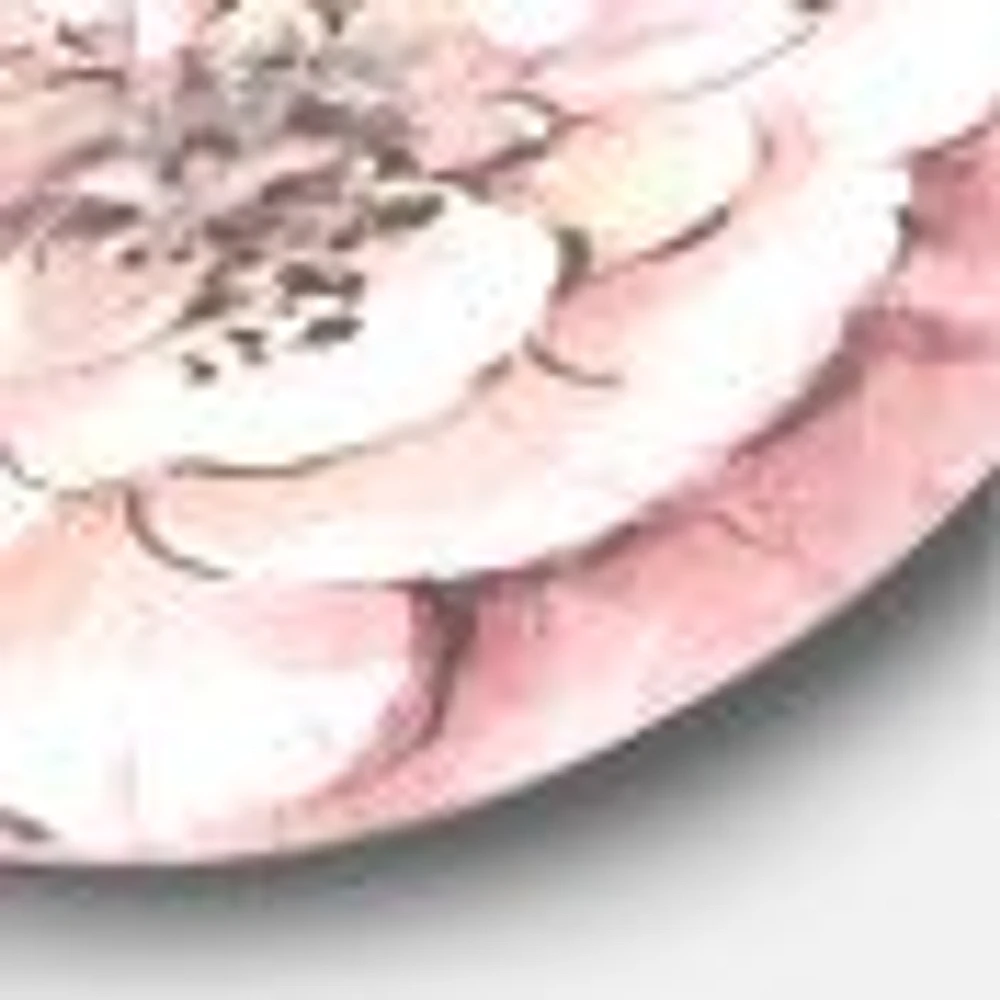 Indigold Shabby Peonies Pink Round Wall Art